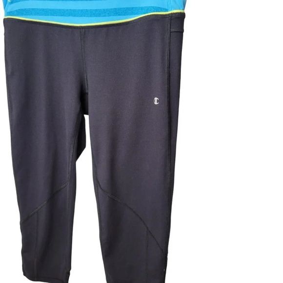 Champion Black / Blue Active Soft Crop Leggings - Picture 4 of 6